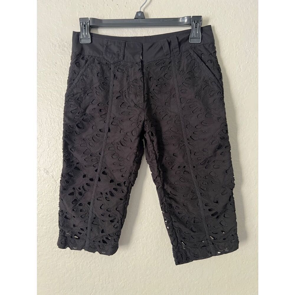 Like New! Sretsis Lace Cropped Pants Bermuda Shorts Black in Size 2